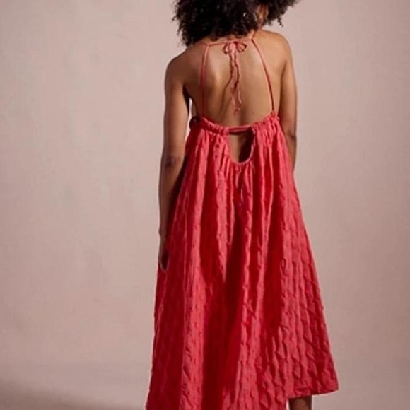 Free People Primmy Midi Dress Size Small Ice Coral dress Retails $250 - Picture 3 of 8